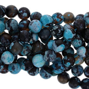 12mm Round Beads, Blue Agate, 1 Strand, Round Beads, Natural Stone Beads Faceted Agate Beads, Wholesale Beads