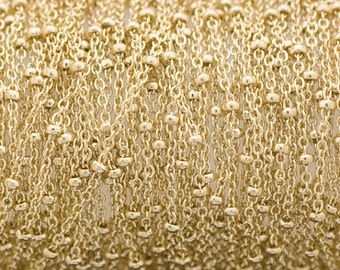 Gold Filled Chain, Gold Filled Satellite Chain, 1 FOOT, Gold Chain by the foot, 2mm bead chain, 14K Gold Filled Chain, Wholesale Chain, 1324