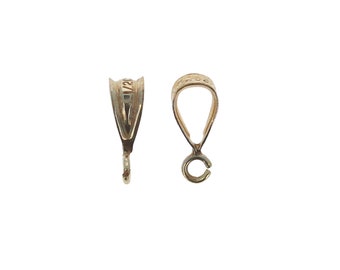 14kt Gold Jewelry Bails, Gold Filled Bail Jewelry Findings, 3mm x 9mm Bail, Gold Bail for Jewelry Crafting, 5 Pieces Included