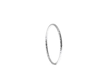 Silver Sparkle Wire 1mm Band, Skinny Stacking Band, Silver Stacker Ring, 1mm Sparkle Ring,