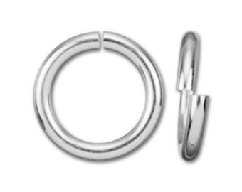Sterling Silver Open Jump Rings, 7mm Open rings, 18GA Heavy Duty, Thick open Jump Rings, 100 PCS, 925 Open rings, Wholesale Silver Findings