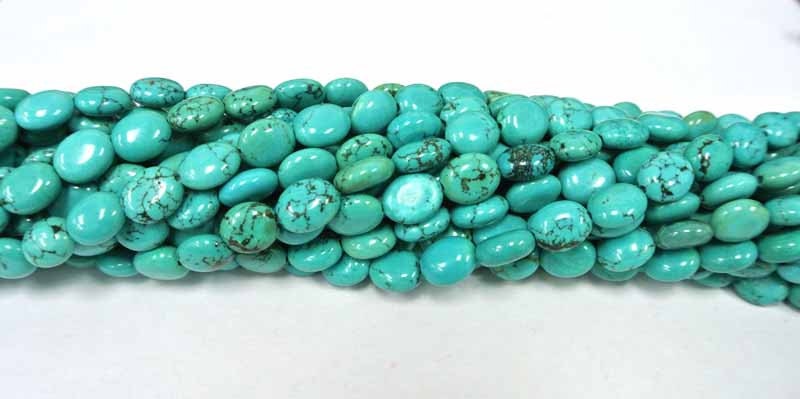 Oval Turquoise beads, 10x8mm Oval Beads, 1 Strand (16"),  Magnes…