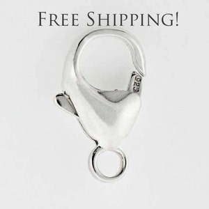 5 PCS Sterling Silver 925 11mm Lobster Claw Clasp Made in Italy Wholesale Trigger (Set of 5) - Sterling silver lobster clasp finding