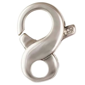 May include: Silver-toned lobster clasp with a smooth, curved design. The clasp is marked with "925" indicating sterling silver.