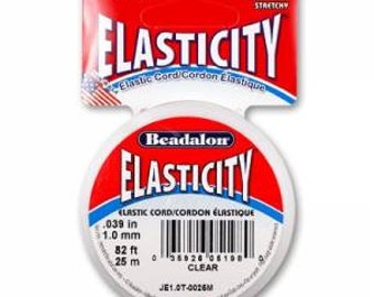 0.8mm Beadalon Elasticity Black Cord, 82ft Elastic Cord for Stretchy Jewelry, 0.8mm, 82ft or 25M, Stretch Cording, Black Beading Cord