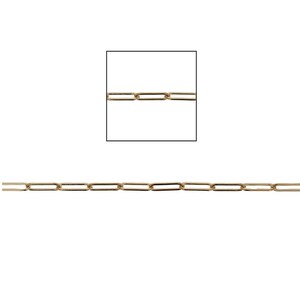 Medium Paperclip Chain - 14KT Gold Filled, 5 or 10 feet, Rectangle Link Chain, Designer Elongated Chain, Genuine 14kt GF, Soldered Links