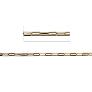 5ft, Elongated 14kt Gold Filled Box Chain, Perfect for Permanent Jewelry, Crafting and More, Elongated Box chain, 14/20, Long box GF353