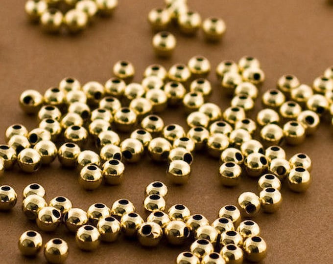 Gold Filled Beads, 3mm Gold Filled Round Beads, Seamless Gold Fill
