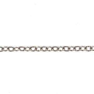 Silver and Rhodium Plated Patterned Cable 1 foot - 3x2.5mm , Wholesale, Base Metal Chain by the Foot, Small Chain 2214A