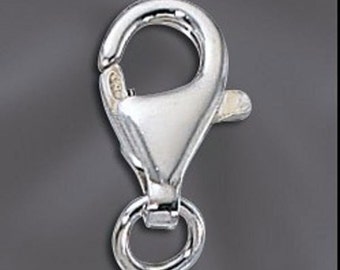 25 PCS Sterling Silver .925 Lobster Claw Clasp Made in Italy Wholesale All sizes Trigger - Sterling Silver Trigger Clasp
