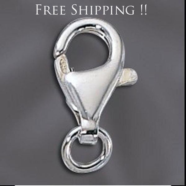 25 PCS Sterling Silver .925 Lobster Claw Clasp Made in Italy Wholesale All sizes Trigger - Sterling Silver Trigger Clasp