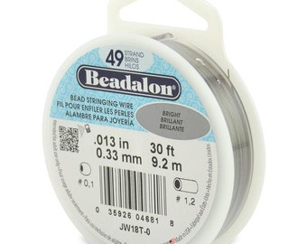 Beadalon 49 Strand Beading Wire .013 30ft Spool - Free Shipping - Beading String Tiger tail Beadalon 49 13 30 Beading Wire