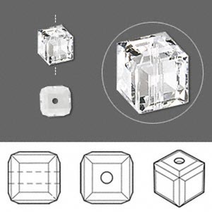 5601 Swarovski Crystal Cube -6 mm - Crystal Clear -10 PCS -Vintage swarovski Cubes -Wholesale Pricing - Low Prices, Ships From USA quickly !