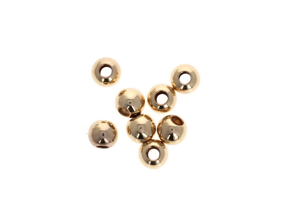 6 MM 14 K Gold Filled Round Seamless LARGE HOLE Beads Pkg  Of  10  /2106LF 