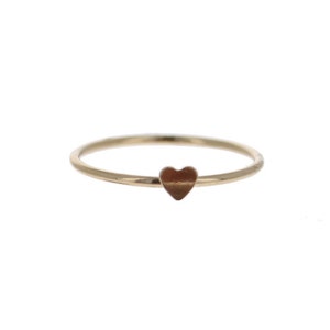 Gold Heart Stacker, Dainty Ring, Gold Filled Heart Stacking Ring, 3.5mm Gold Stacker, 14kt Gold Filled, GF504