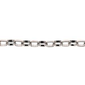 Oval Rolo 1ft chain, 5x7mm Rhodium Plated Oval Rolo Chain, Wholesale, Base Metal Plated Chain, Chain by the Foot, US Made Chain, #3742