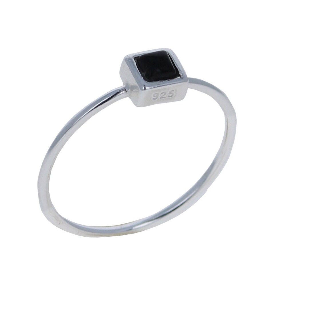 Square Stack Rings Square Stacking Ring, Turquoise Stacker, Black Onyx Stacker, White ...