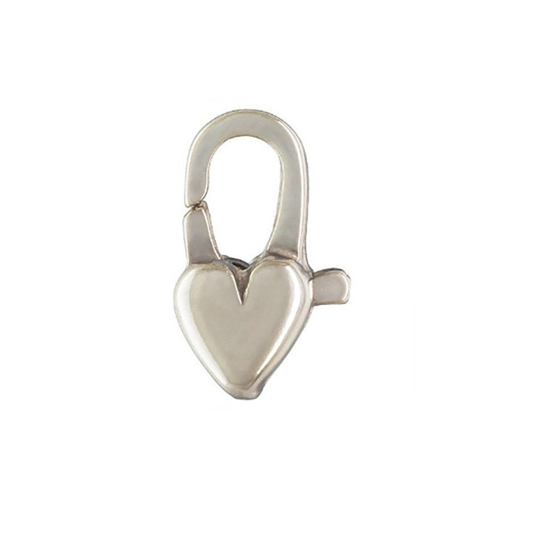10 Pieces 12mm, Sterling Silver Heart Lobster Clasp, 5mm X 12mm