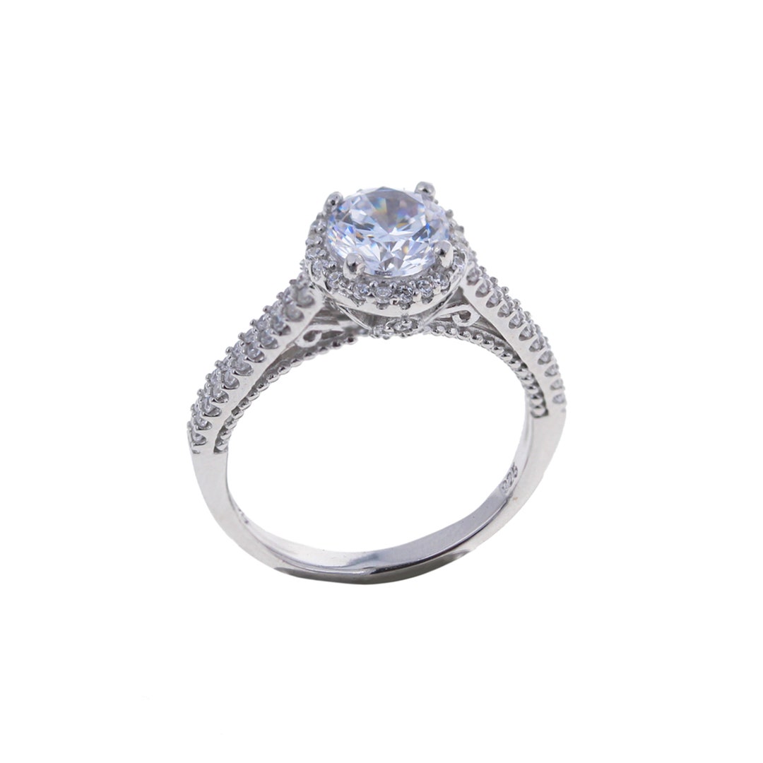 Sterling Silver CZ Princess Ring, Cubic Zirconia Ring, Promise Ring ...