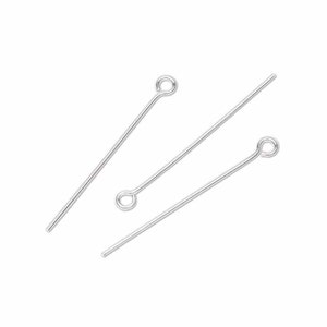 Sterling Silver Eye Pins - 1.5&quot; / 24 Gauge - Eyepin, Eye Pins, Eye Pin 24GA, 24 GA, Jewelry Repair, Earrings, Eye Pins for Jewelry, Head Pin