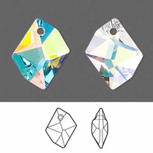 Swarovski Crystal Beads, 20mm Swarovski Pendant, 6680, 3pcs Crystal AB, 20x16mm crystal pendant, Wholesale Swarovski, Crystal Aurora Crystal