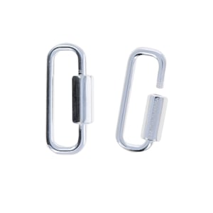 Silver Carabiner Clasp, Sterling Silver 925, Jewelry Clasp and Toggles, Silver Hidden Clasp, Alternative Fashion Trends, Jewelry Findings
