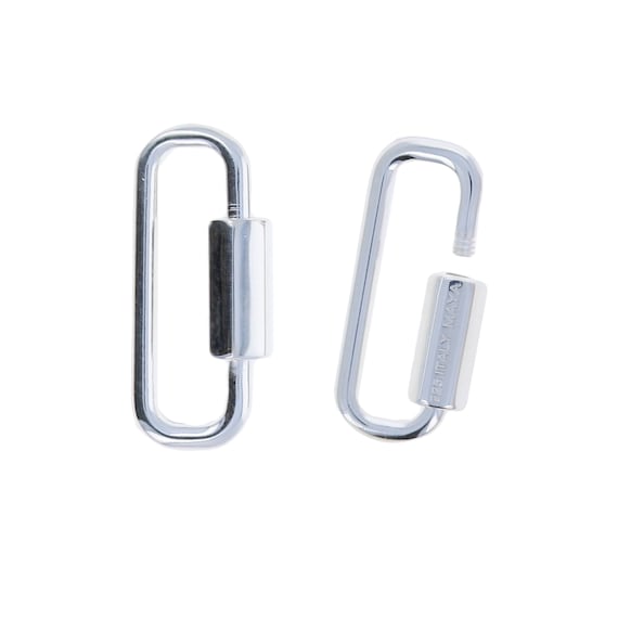 Silver Carabiner Clasp, Sterling Silver 925, Jewelry Clasp and