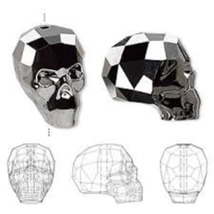 1 piece - Silver night , 19MM Swarovski, Swarovski Crystal Skull Bead, (5750)silver night, skull bead, Skull bead for brcelet