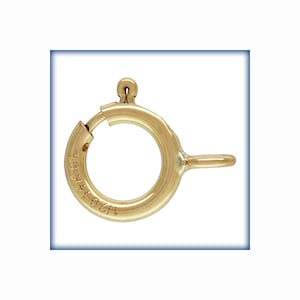 6mm 14K Gold Filled Ring Clasp, Gold Filled Spring ring Clasp, Gold Spring ring Clasps, 10 PCS, Open Ring, wholesale gold Clasps