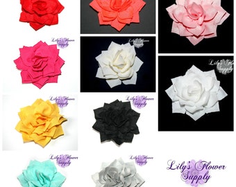 Dahlia Flower - Satin Flower - Puff Flower - Fabric Flowers - Wholesale - Set of 3 - Flowers for Headband - DIY