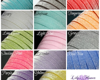Frosted Glitter Elastic - 5/8 Falten Elastisch - FOE - Foe Elastic - Foldover Elastic - Elastische Schüttware - Glänzendes elastisches - U Pick Colors