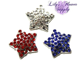 Amerikaanse sterren Strass knop - 4th of July Rhinestone - Flatback Rhinestone - Kies hoeveelheid - Metal Rhinestone - Amerikaanse - groothandel