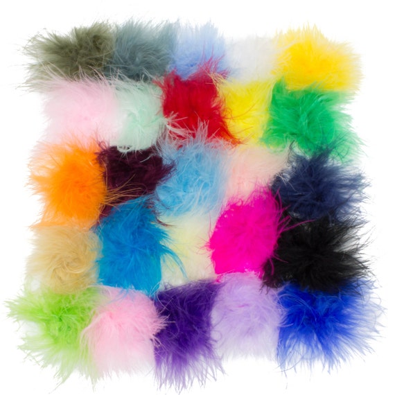 Grab Bag Marabou Feather Puffs BOA Feathers Marabou Feathers Set of 10, 25,  50, or 100 Puffs Grab Bag Assorted Colors Wholesale 