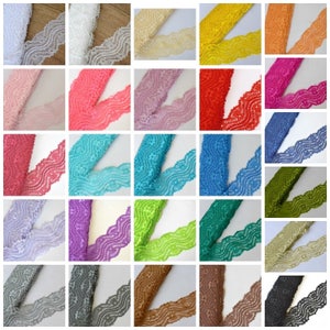 NEW Multi Pack Stretch Lace Elastic - 2 Inch Stretch Lace - Lace for Headbands - Wholesale Headbands - U Pick Colors and Length Lace