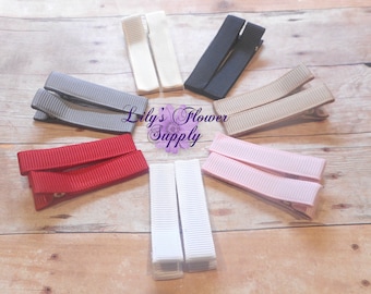 Fully Lined Alligator Clips, Lined Clips, Alligator Hair Clips, Wholesale Clips, Choose Quantity,  Single Prong Clip, 45 mm, Baby Hair Clips