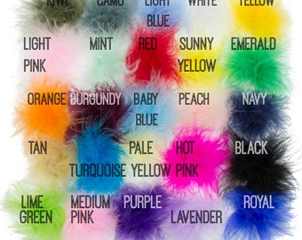 Marabou Feathers - Marabou Feather Puffs - Marabou Feathers Bulk - You Choose Colors - Set of 2 - Feather Puff - Marabou Feather BOA