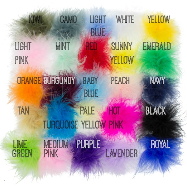 Marabou Feathers - Marabou Feather Puffs - Marabou Feathers Bulk - You Choose Colors and Quantity - Feather Puff - Marabou Feather BOA