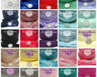 5/8 inch Elastic - You choose colors  and quantity - Fold Over Elastic - Elastic By Yard - FOE - DIY - Headbands