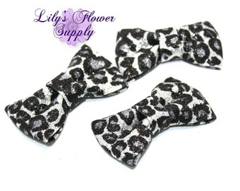 Lazos de lentejuelas de leopardo gris de 3 pulgadas - Lazos de lentejuelas al por mayor - Nuevo estilo - Aplique de nudo de lazo - Diadema con lazo de lentejuelas - Lazo de lentejuelas con clip