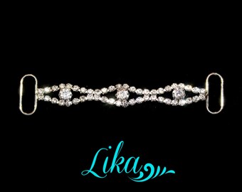 Rhinestone Connector -  Clear Rhinestone Connector - Silver Connector - Headband Connector - Bikini Connector - Supply - RC41