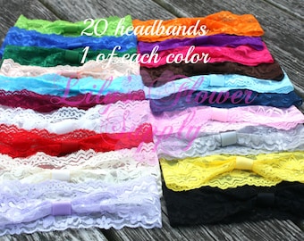 Limited Time DEAL Lace Headbands - Set of 20  - Interchangeable headbands - Baby headbands - Wholesale Headbands