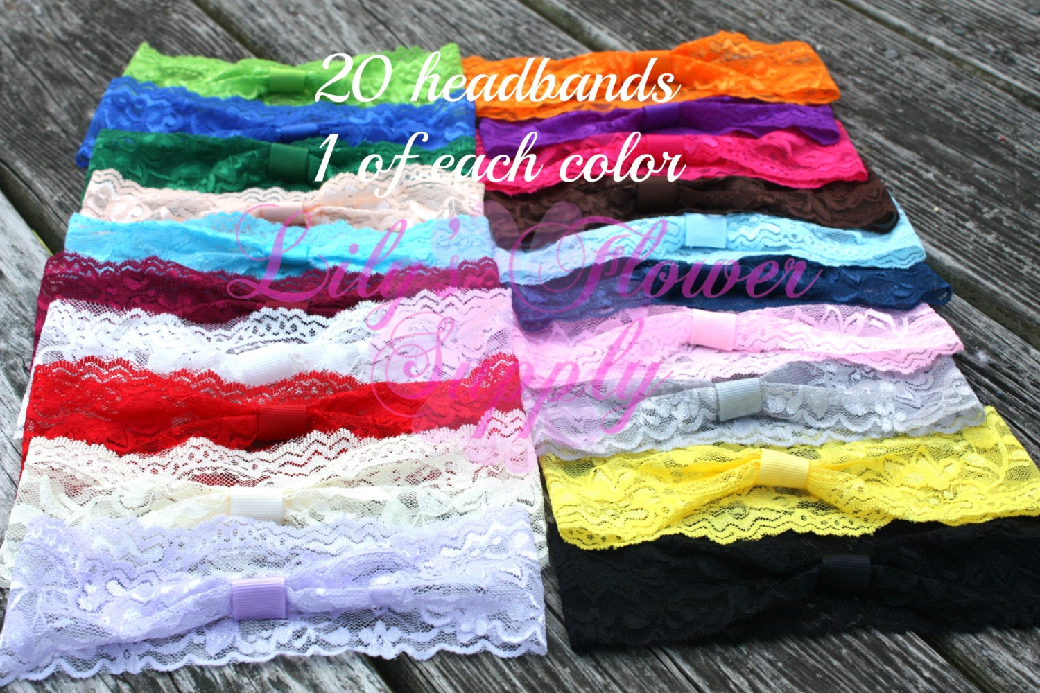 Headband collection (total of 20) Choicebaby 20-Color Toddler Headbands with Ribbon Hair Bow  main image 2