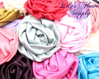 Grab Bag Satin Rolled Rosettes - Choose Quantity - Rolled Rosettes - Satin Flower - Satin Rosette - Rosette -Fabric Flower - Wholesale