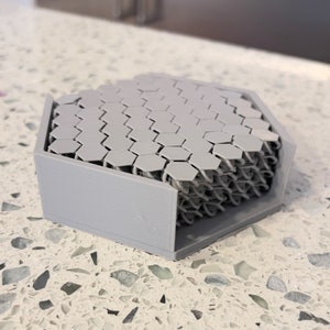 Geometric Beverage Coaster Set 3D Printed with 4 Coasters with Holder