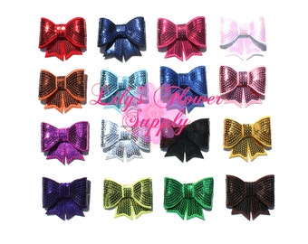 -Grandes arcos de lentejuelas - diez arcos de lentejuelas por mayor - eliges color - arco nudo Applique - venda del cequi de arco - Clip lentejuelas arco - grandes arcos
