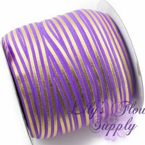 Fold Over Elastic, FOE, Foldover Elastic, Elastic By Yard, FOE Elastic, 5/8 Elastic, Wholesale Elastic, Purple Gold Elastic, Printed FOE