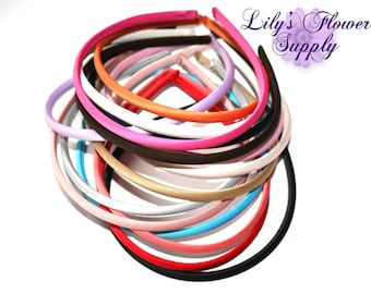 7mm Satin Covered Headbands - Choose Colors - Baby headbands - Wholesale Headbands - Satin Covered Headbands - Headbands - Satin Headbands