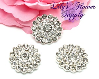 flatback Metal diamantes de imitación - botones-Rhinestone claro botón - botón de acrílico - pedrería - adorno - oferta - venta por mayor - 25 mm