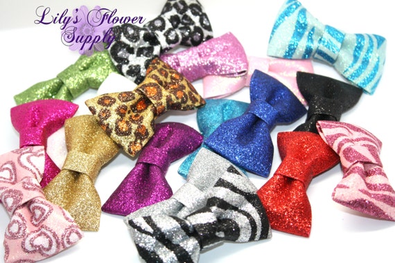 3 Inch Sequin Bows - Glitter Bows - Wholesale Sequin Bows - You pick color - Bow Knot Applique - Sequin bow headband  - Clip Sequin Bow