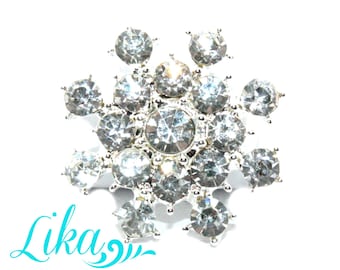 Snowflake Metal Rhinestones - Rhinestone buttons - Pearl Rhinestone - Rhinestone - Supply - Wholesale Embellishment